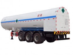 3 axles transport liquid oxygen tanker trailer